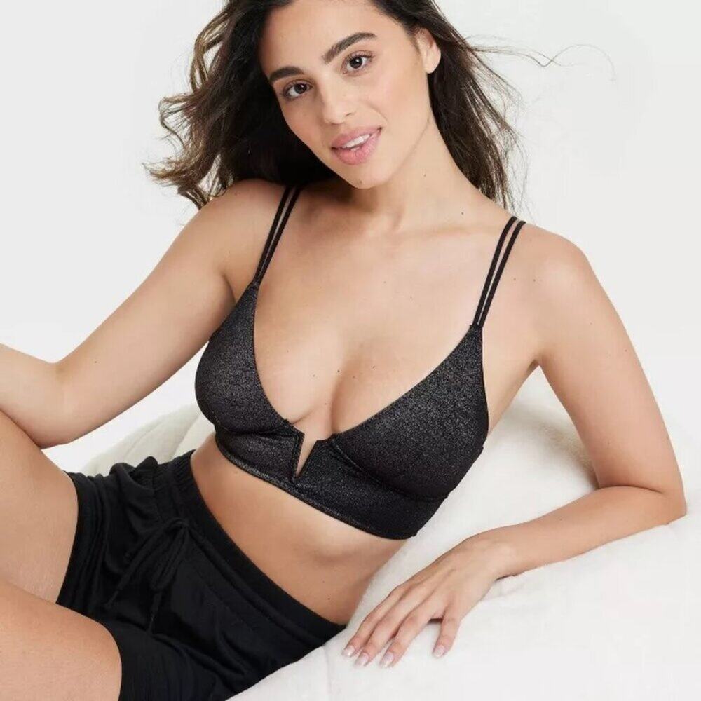A483 • Auden Black Shimmer Triangle Bralette